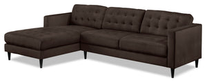 Paragon 2-Piece Sectional with Left-Facing Chaise - Dark Chocolate