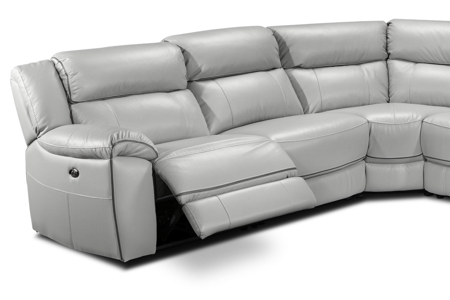 Holton Leather 6-Piece Sectional with Right-Facing Chaise - Grey