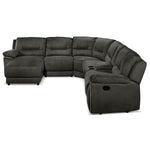 Pasadena 6-Piece Reclining Sectional with Left-Facing Chaise - Dark Grey