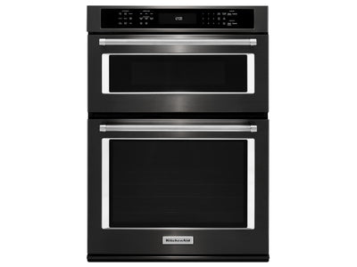 KitchenAid Black Stainless Steel Wall Oven (5.0 Cu. Ft.) w/ Microwave (1.4 Cu. Ft.) - KOCE500EBS