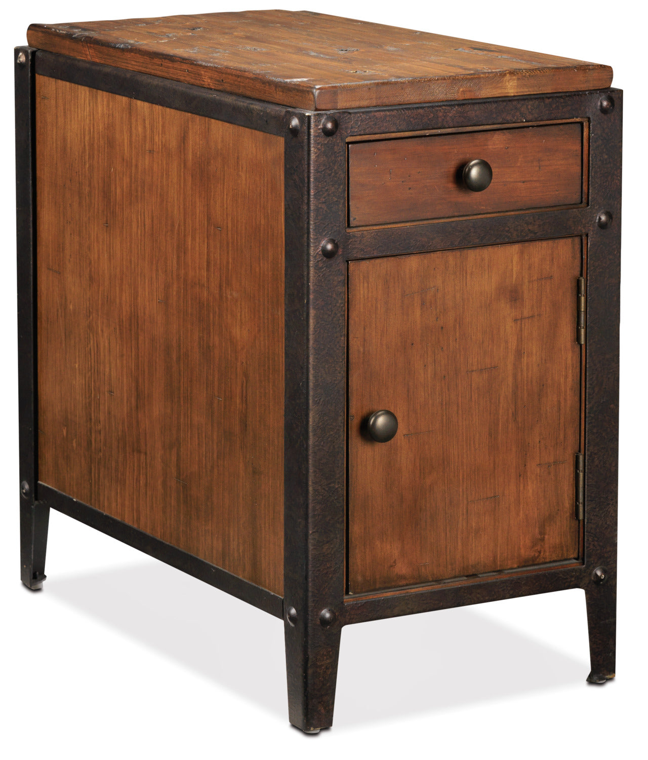 Pinebrook Chairside Table - Distressed Natural Pine