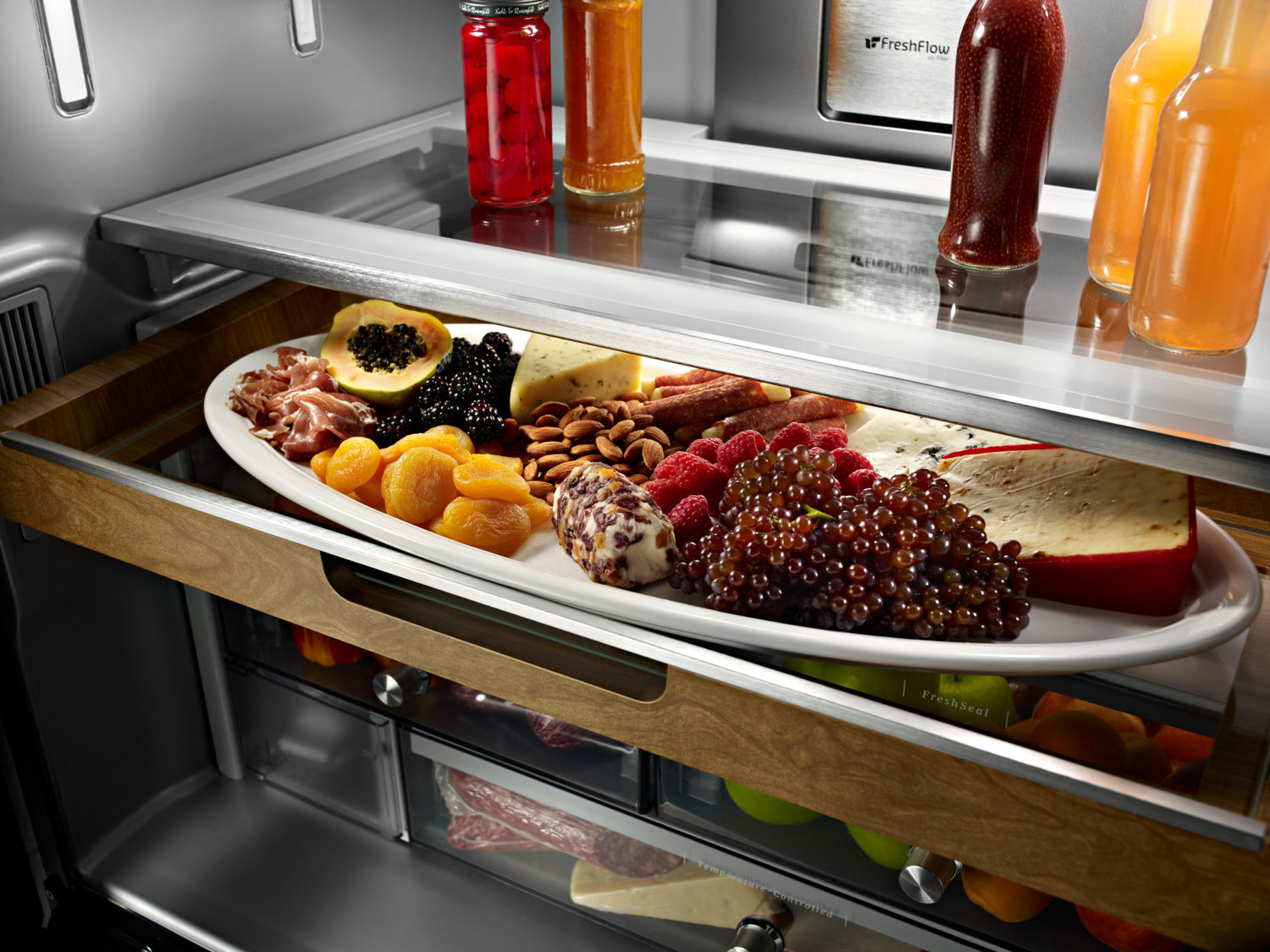 KitchenAid 35.8" 23.8 Cu. Ft. Stainless Steel Counter-Depth French Door Refrigerator - KRFC704FPS