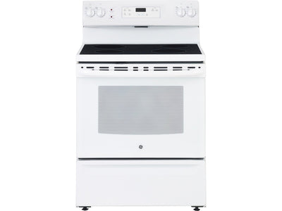 GE White Freestanding Electric Range (5.0 Cu. Ft.) - JCBS630DKWW