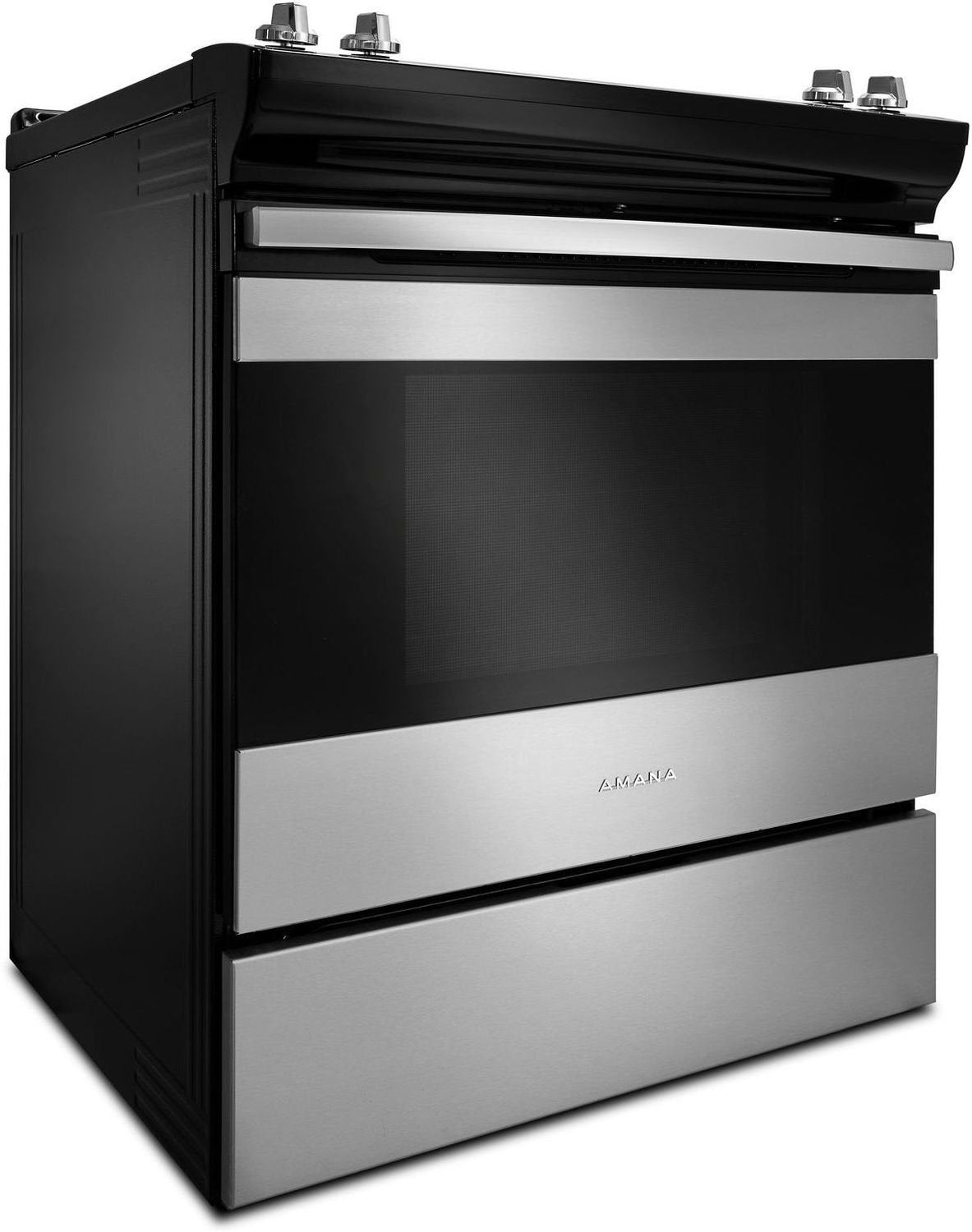 Amana Black-on-Stainless Steel Slide-In Electric Range (4.8 Cu. Ft.) - YAES6603SFS