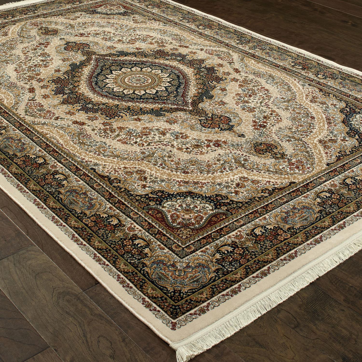 Marieville W111W2L Traditional Medallion Area Rug (6'7"X9'6")