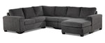 Danielle 3-Piece Sectional with Right-Facing Corner Wedge - Grey