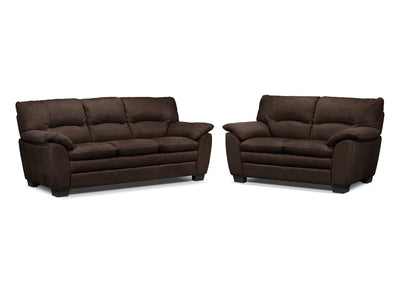 Kelleher Sofa and Loveseat Set - Walnut