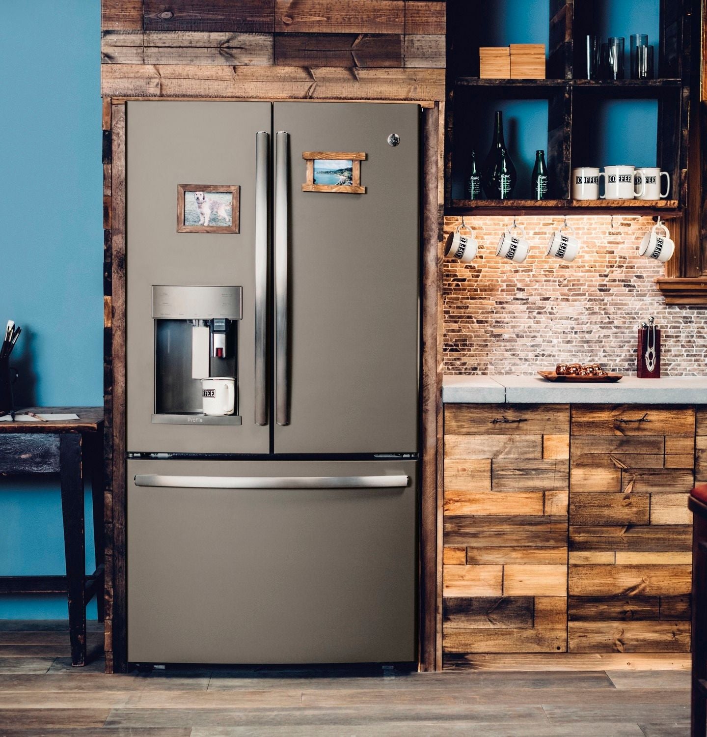 GE Profile Slate French Door Refrigerator (22.1 Cu. Ft.) - PYE22PMKES