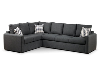 Athina  2-Piece Sectional with Right-Facing Queen Sofa Bed - Charcoal