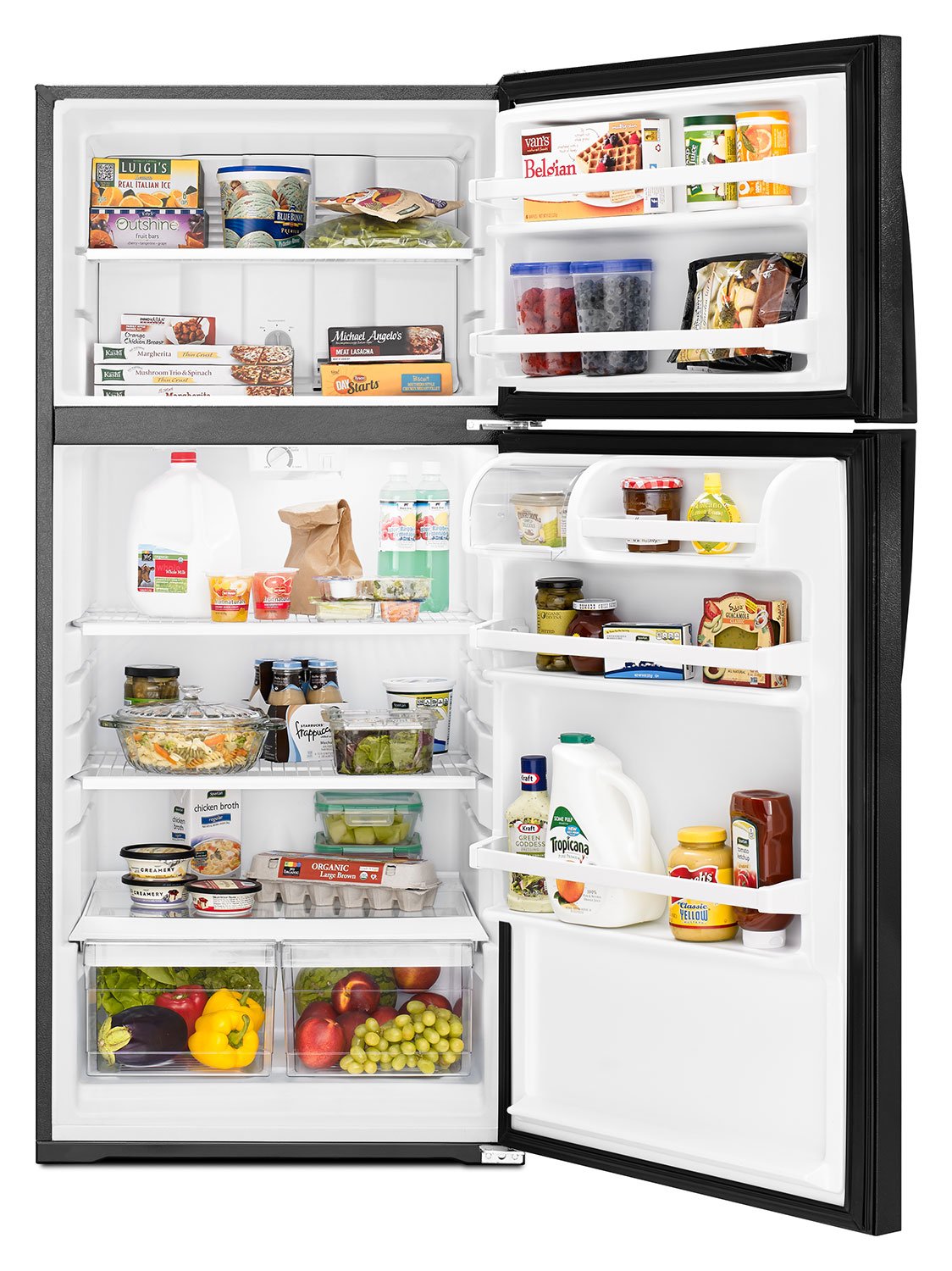Whirlpool Black Top-Freezer Refrigerator (14.3 Cu. Ft.) - WRT134TFDB