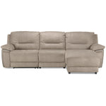 Pasadena 3-Piece Reclining Sofa with Right-Facing Chaise - Light Grey