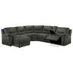 Pasadena 6-Piece Reclining Sectional with Left-Facing Chaise - Dark Grey