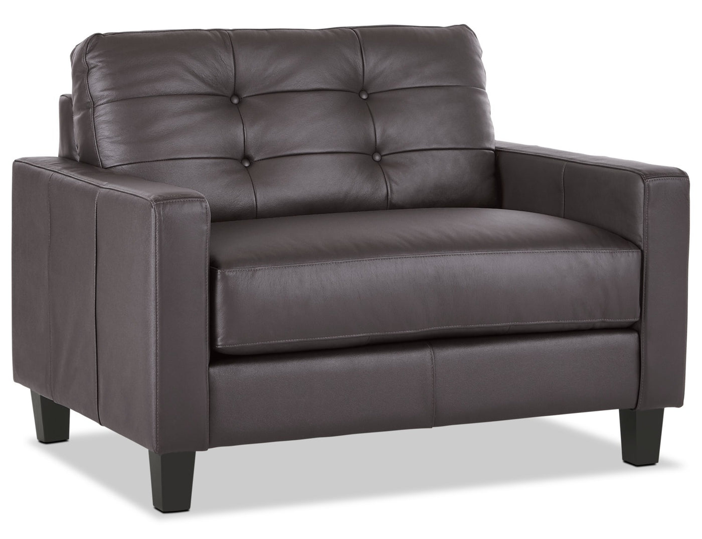 Kylie Leather Sofa, Loveseat and Chair and a Half Set - Coffee
