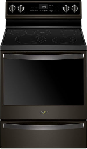 Whirlpool Black Stainless Steel Freestanding Electric Convection Range (6.4 Cu. Ft.) - YWFE975H0HV