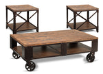 Pinebrook Coffee Table and Two End Tables - Distressed Natural Pine