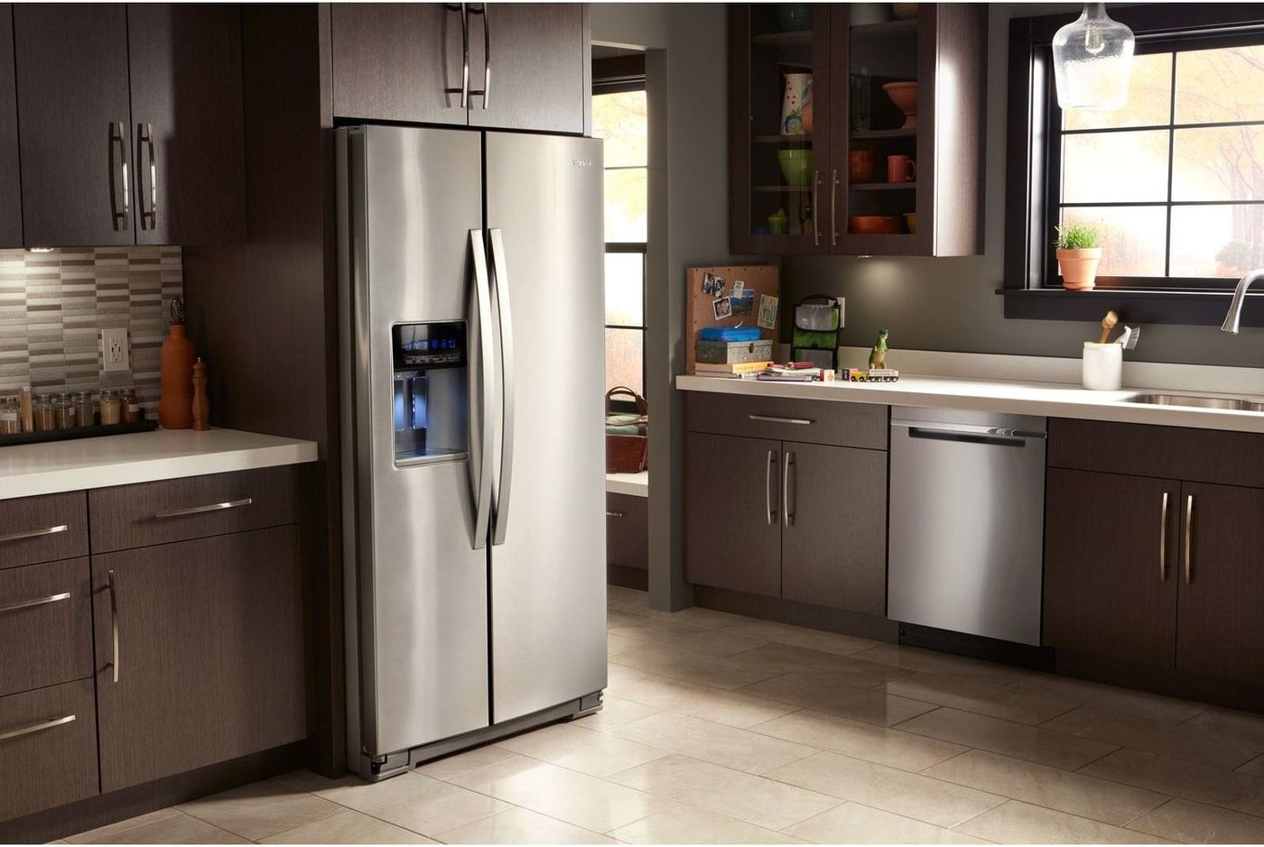 Whirlpool Stainless Steel Counter-Depth Side-by-Side Refrigerator (21 Cu. Ft.) - WRS571CIHZ