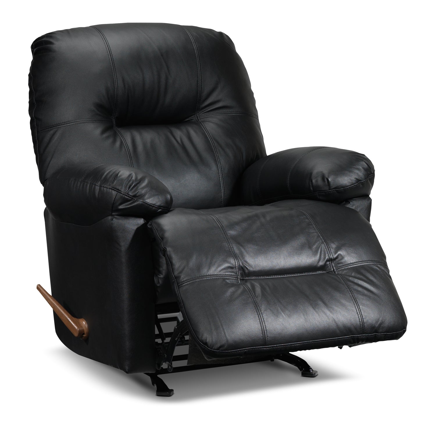 Hunter Leather Rocker Recliner - Black