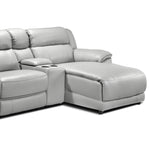 Holton Leather 4-Piece Sectional with Right-Facing Chaise - Grey