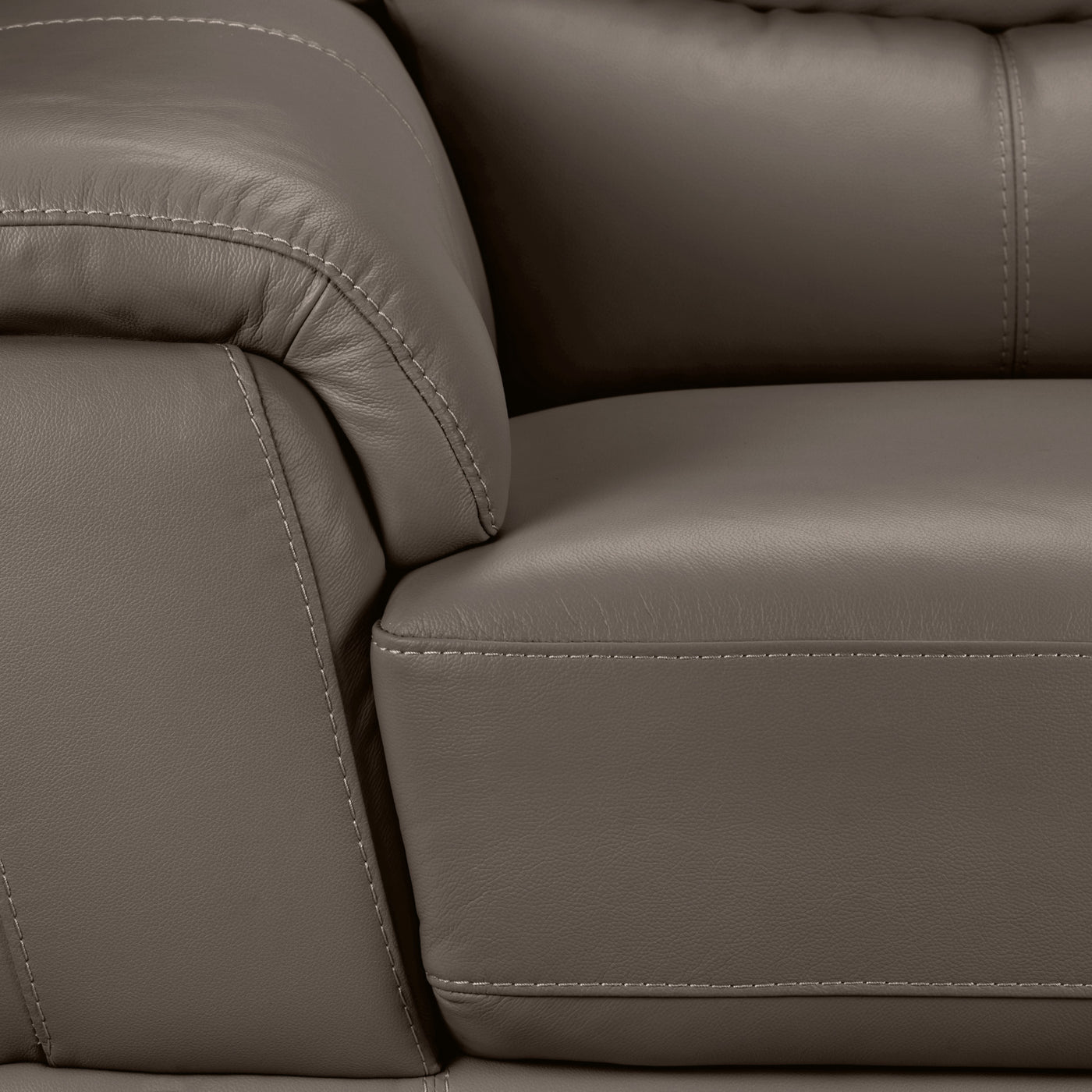 Braylon Leather Sofa - African Grey