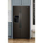 Whirlpool Black Stainless Steel Counter-Depth Side-by-Side Refrigerator (21 Cu. Ft.) - WRS571CIHV