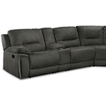Pasadena 6-Piece Reclining Sectional with Right-Facing Chaise - Dark Grey