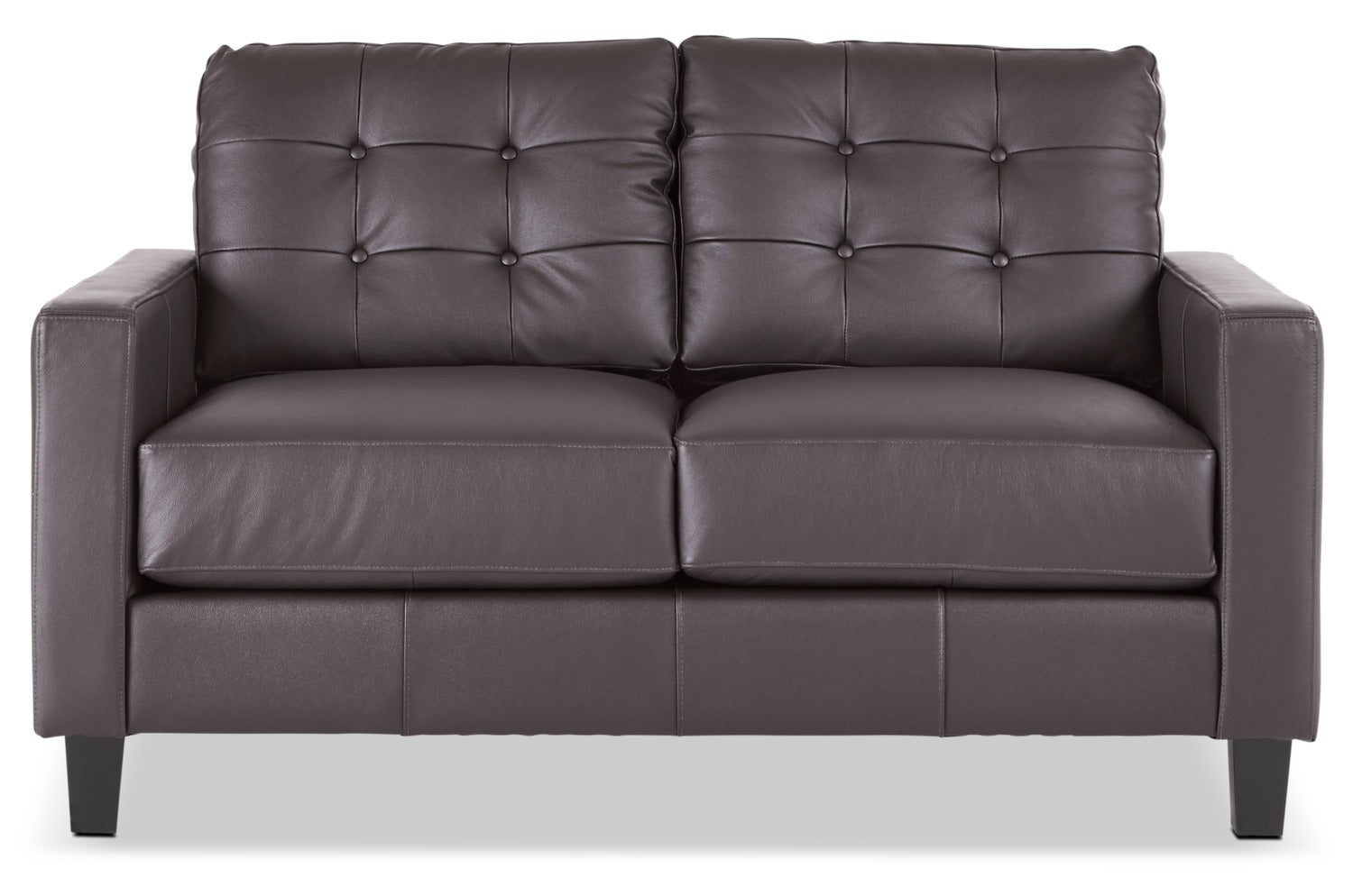 Kylie Leather Loveseat - Coffee