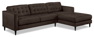 Paragon 2-Piece Sectional with Right-Facing Chaise - Dark Chocolate