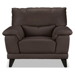 Braylon Leather Chair - Dark Chocolate