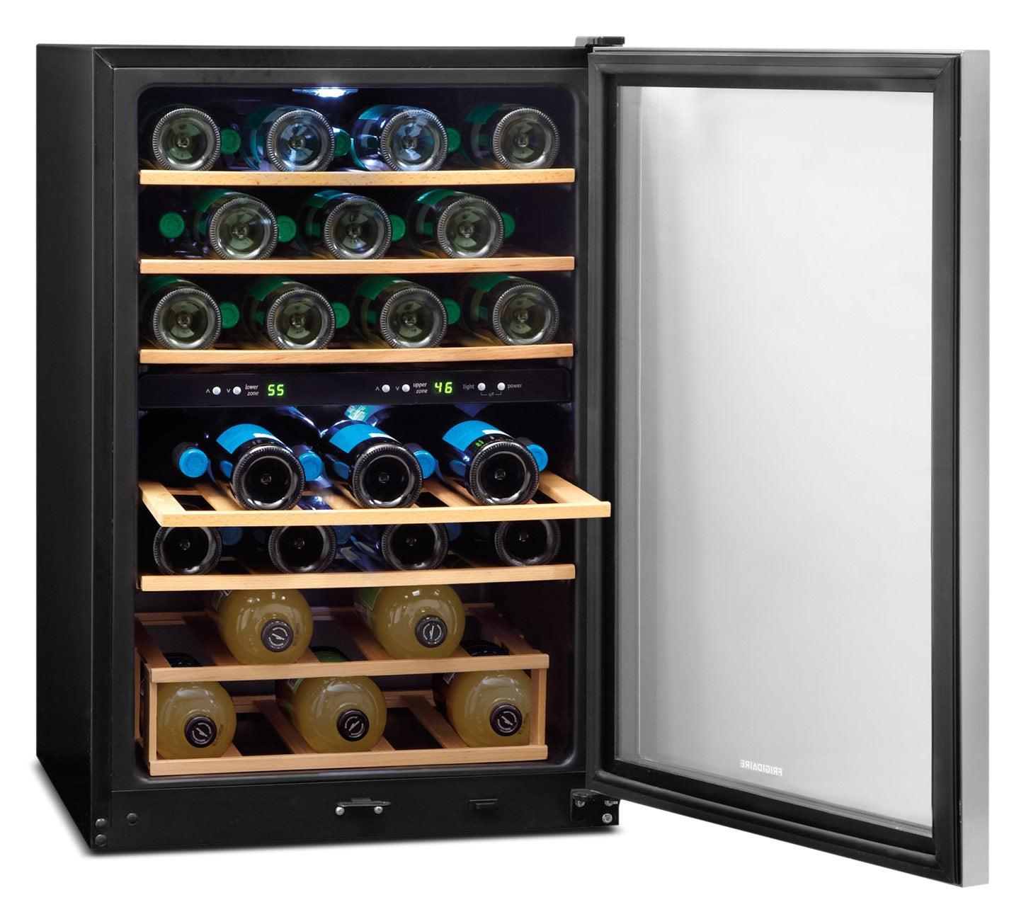 Frigidaire Stainless Steel 38-Bottle, Two-Zone Wine Cooler - FFWC38C2QS
