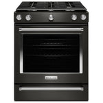 KitchenAid Black Stainless Steel Slide-In Gas Convection Range (5.8 Cu. Ft.) - KSGG700EBS