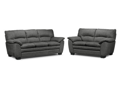 Kelleher Sofa and Loveseat Set - Charcoal