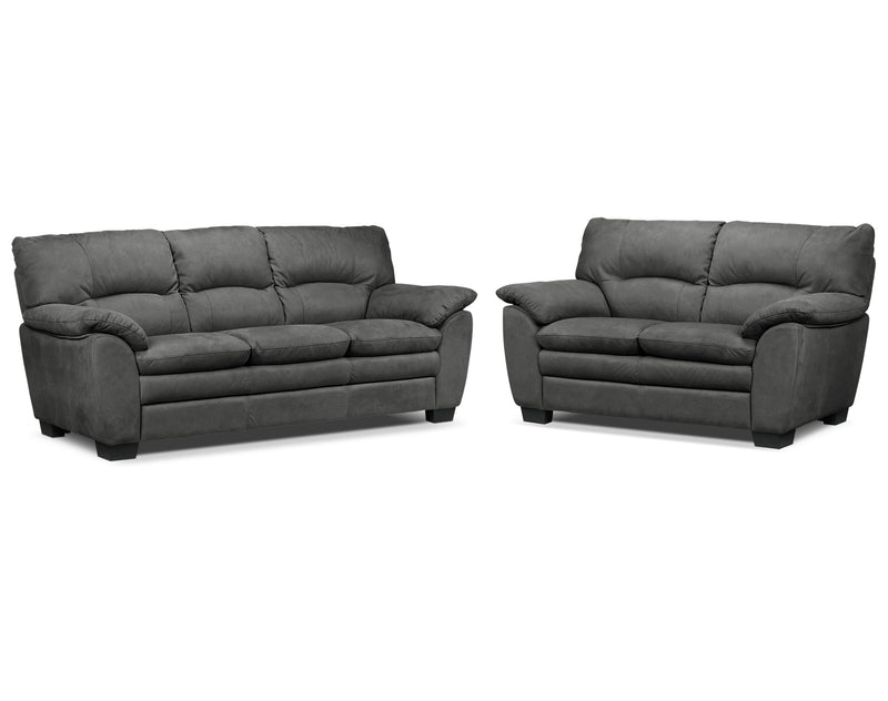 Kelleher Sofa and Loveseat Set Charcoal Leon's