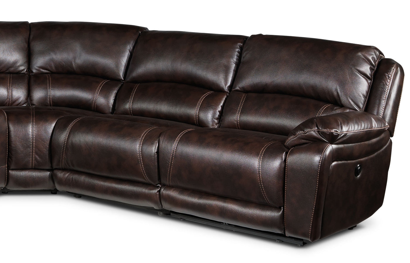 Santorini 5-Piece Power Reclining Sectional - Walnut