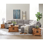 Pasadena 6-Piece Reclining Sectional with Right-Facing Chaise - Light Grey