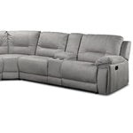 Pasadena 6-Piece Reclining Sectional with Left-Facing Chaise - Light Grey