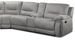 Pasadena 6-Piece Reclining Sectional with Left-Facing Chaise - Light Grey