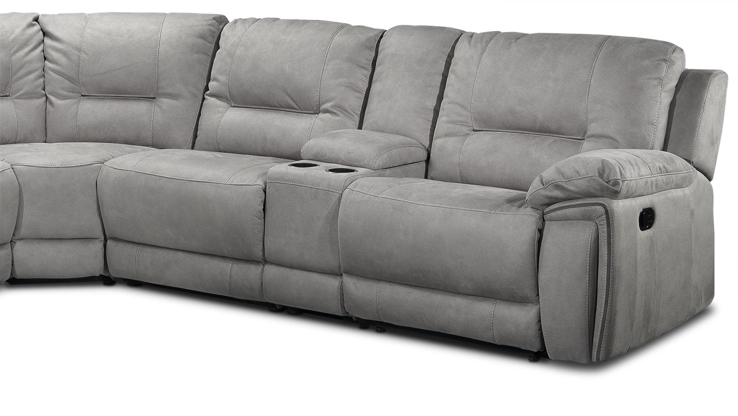 Pasadena 6-Piece Reclining Sectional with Left-Facing Chaise - Light Grey