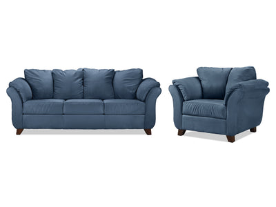 Collier Sofa and Chair Set - Cobalt Blue