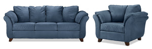 Collier Sofa and Chair Set - Cobalt Blue
