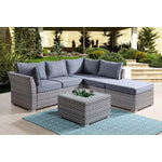 Mulvihill 4-Piece Modular Outdoor Conversation Set - Grey
