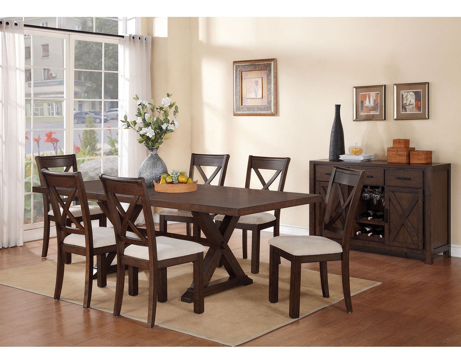 Claira Extendable Dining Table - Rustic Brown