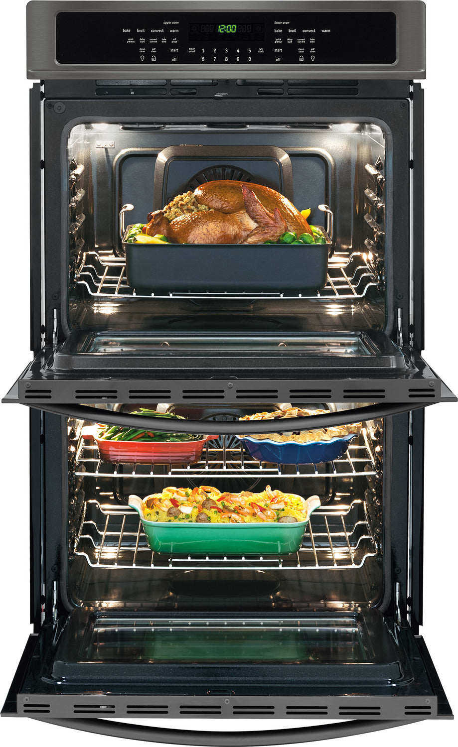 Frigidaire Gallery Black Stainless Steel True Convection Double Wall Oven (9.2 Cu. Ft.) - FGET3065PD