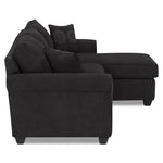 Althea 2-Piece Sectional with Right-Facing Chaise - Black