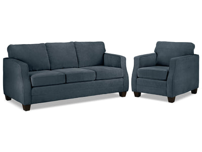 Agnes Sofa and Chair Set - Blue