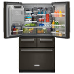 KitchenAid Black Stainless Steel French Door Refrigerator (25.8 Cu. Ft.) - KRMF706EBS