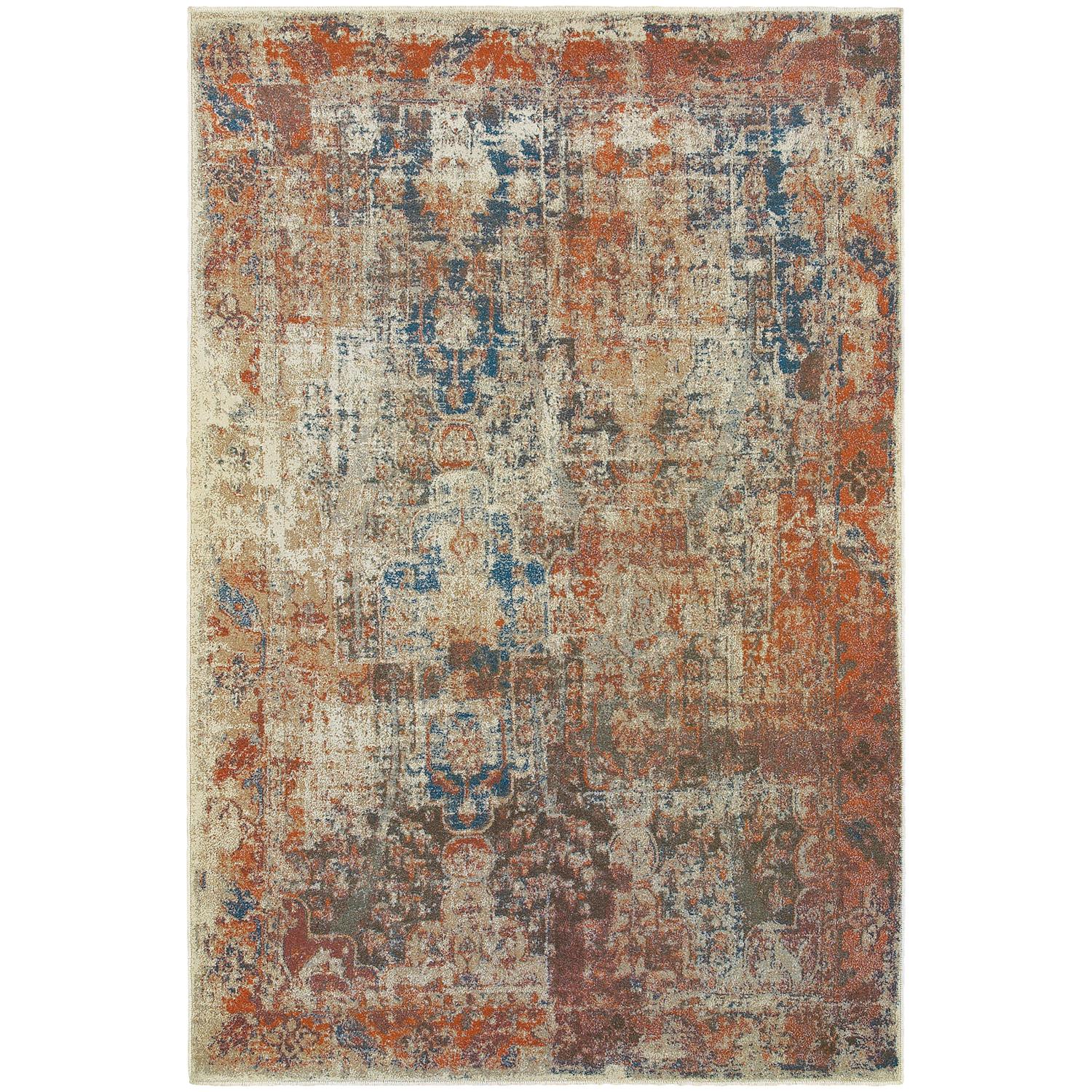 Pierce W521X6L Distressed Abstract Area Rug (7'10"X10'10")