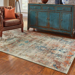 Pierce W521X6L Distressed Abstract Area Rug (6'7"X9'6")