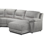 Pasadena 5-Piece Reclining Sectional with Right-Facing Chaise - Light Grey