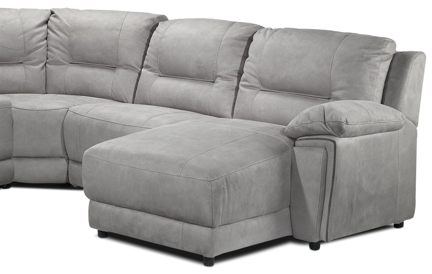 Pasadena 5-Piece Reclining Sectional with Right-Facing Chaise - Light Grey