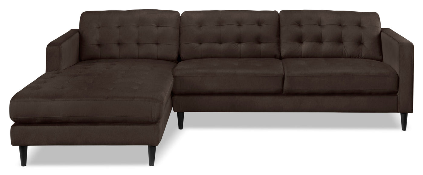 Paragon 2-Piece Sectional with Left-Facing Chaise - Dark Chocolate